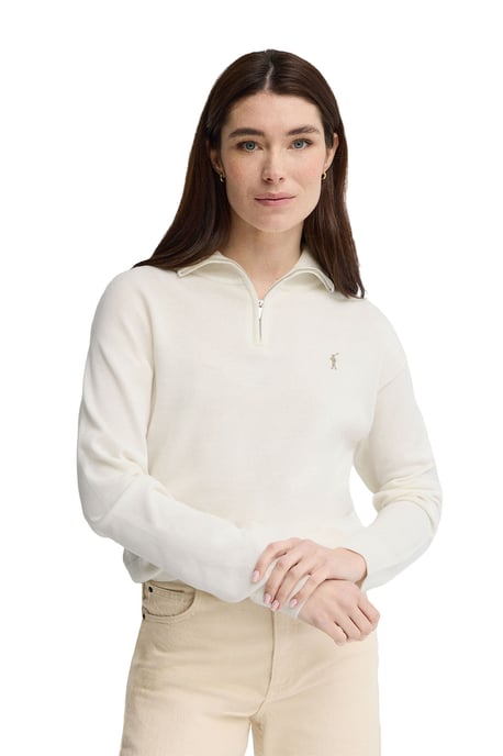 Gebroken witte trui met ritssluiting en Rigby Go-logo - Image 1