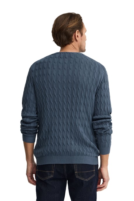 Men's Crew Neck Cable Knit Sweater PULLOVER14 - Image 3