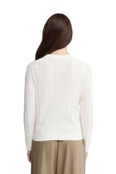 Women's Crew Neck Cable Knit Sweater PULLOVER19 - Image 3
