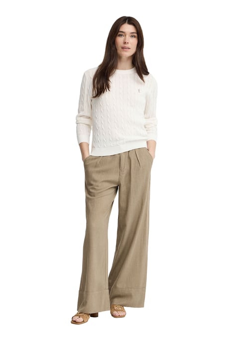 Women's Crew Neck Cable Knit Sweater PULLOVER19 - Image 4