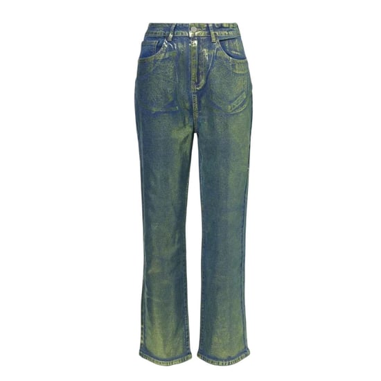 AmyLynn Jeans för kvinnor/damer: Lupe Metallic med 5 fickor (Grön) - Image 1