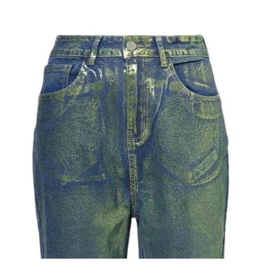 AmyLynn Jeans för kvinnor/damer: Lupe Metallic med 5 fickor (Grön) - Image 3