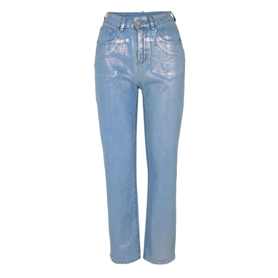 AmyLynn Jeans för kvinnor/damer: Lupe Metallic med 5 fickor (Silver) - Image 1