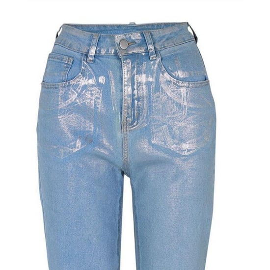 AmyLynn Jeans för kvinnor/damer: Lupe Metallic med 5 fickor (Silver) - Image 3