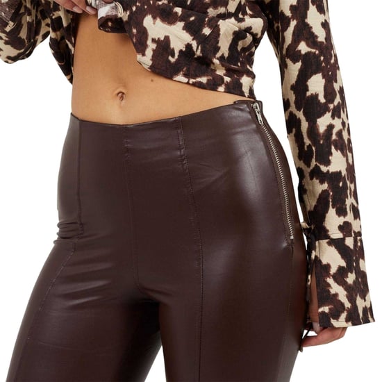 Brave Soul Dames/Dames Legging Kunstleer (Donkere chocolade) - Image 3