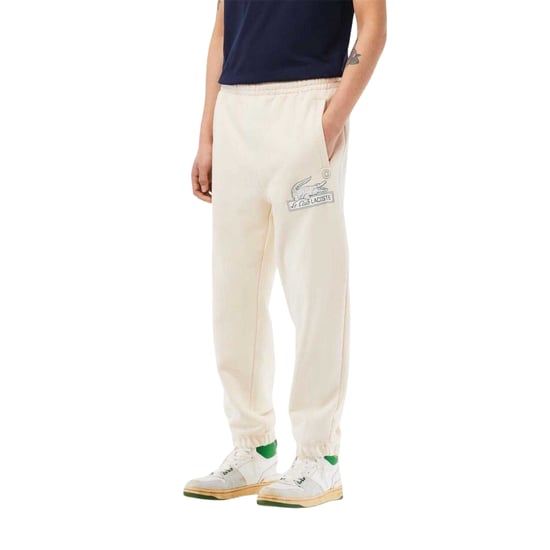 Lacoste Mens Club Cotton Jogging Bottoms (Cream) - Image 5
