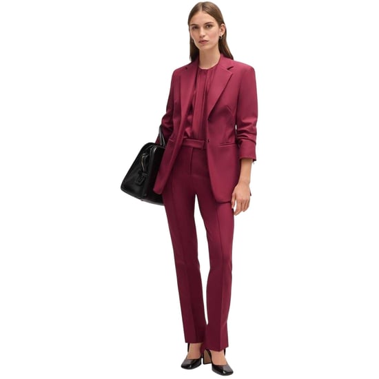 Boss Tizena-broek met hoge taille voor dames (Donkerrood) - Image 4