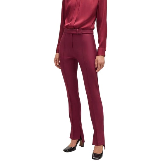 Boss Tizena-broek met hoge taille voor dames (Donkerrood) - Image 5