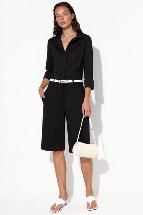 Straight Fit Bermuda Shorts (w/out Belt) - Image 4
