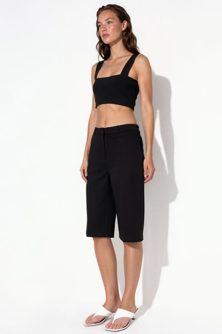Straight Fit Bermuda Shorts (w/out Belt) - Image 6