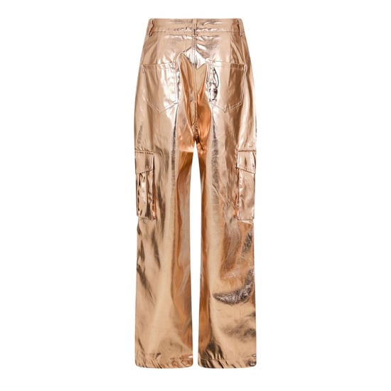AmyLynn Womens/Ladies Metallic Straight Leg Cargo Trousers (Rose Gold) - Image 2