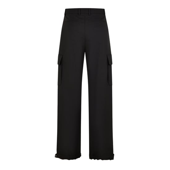 Off White Unisex cargobroek met wijde pijpen voor volwassenen (Zwart) - Image 2