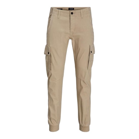 Jack And Jones Cargo-broek met omgeslagen pijpen voor heren (Witte peper) - Image 1