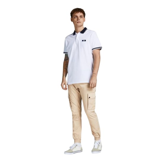 Jack And Jones Cargo-broek met omgeslagen pijpen voor heren (Witte peper) - Image 3