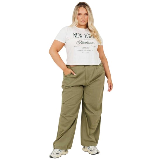 Brave Soul Dames/Dames Plus Cargo Broek (Kaki Groen) - Image 4