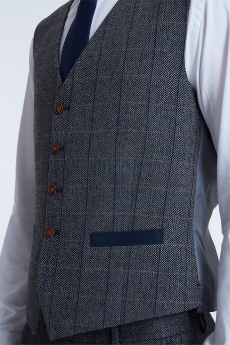 Single Breasted Sleeveless Five Button V-neck Plain Slim Fit Suit Waistcoat in Olive - Image 4