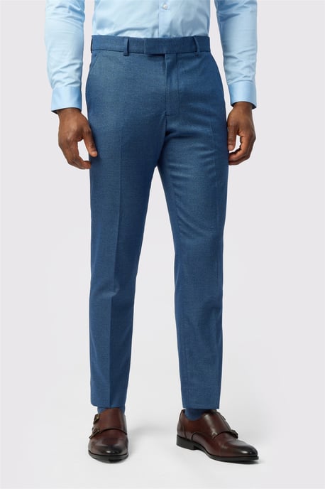 Slim Fit Suit Trousers in Blue - Image 1