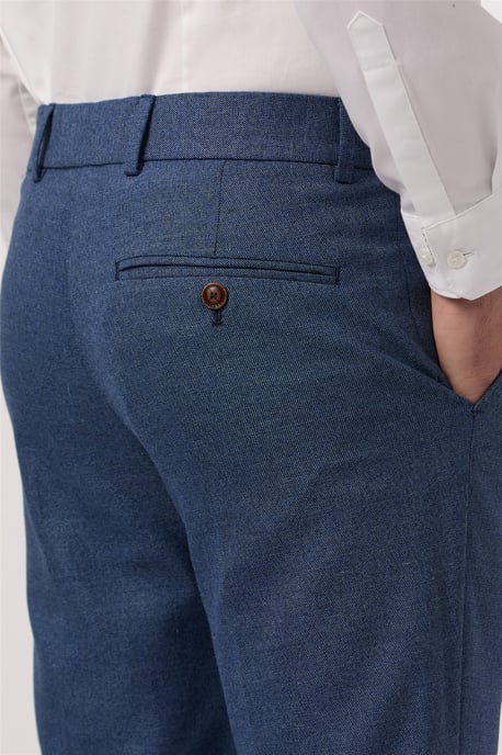 Slim Fit Suit Trousers in Blue - Image 2