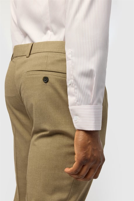 Long Sleeve Striped Tailored Formal Shirt in Light Grey - Image 3