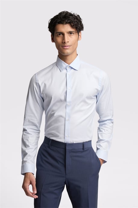 Long Sleeve Slim Fit Formal Shirt in Pale Blue - Image 1