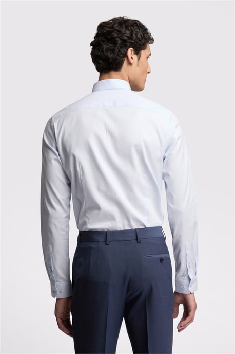 Long Sleeve Slim Fit Formal Shirt in Pale Blue - Image 3