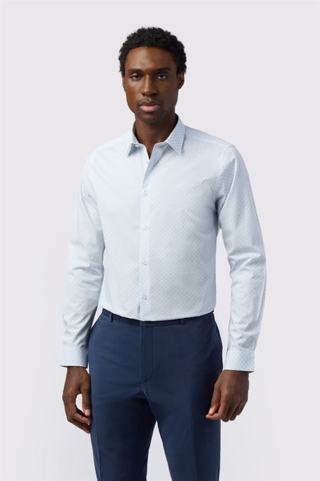 Long Sleeve Slim Fit Formal Shirt in Pale Blue - Image 1