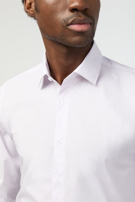 Long Sleeve Slim Fit Formal Shirt in Light Grey - Image 3