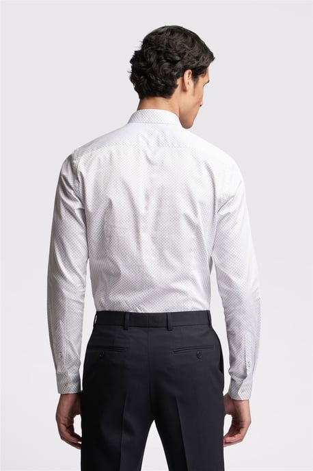 Long Sleeve Slim Fit Formal Shirt in White - Image 2