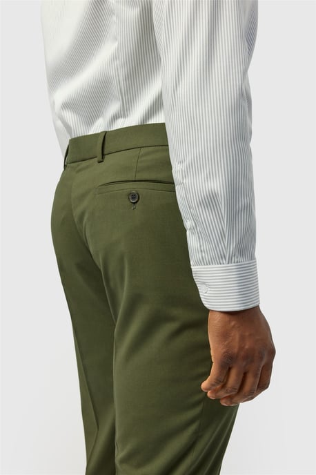 Long Sleeve Striped Tailored Formal Shirt in Light Grey - Image 3
