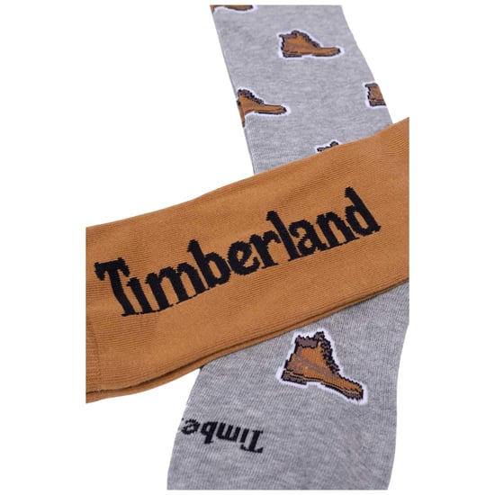Timberland Heren Geprinte Bootkousen (Verpakking van 2) (Middelgrijs) - Image 2
