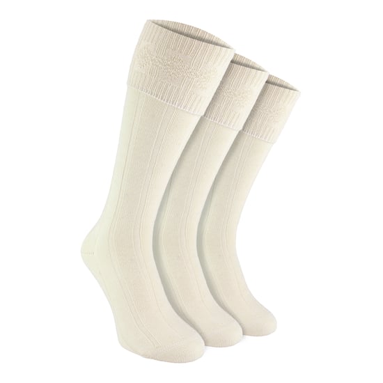 3-Pack Herrar Ull Kilt Strumpor | Knälånga Stickade Värmestrumpor med Vikkant - Image 1