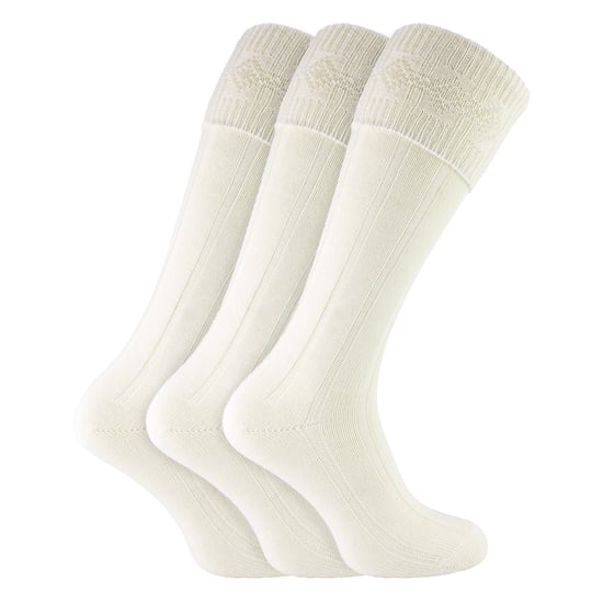 3-Pack Herrar Ull Kilt Strumpor | Knälånga Stickade Värmestrumpor med Vikkant - Image 3