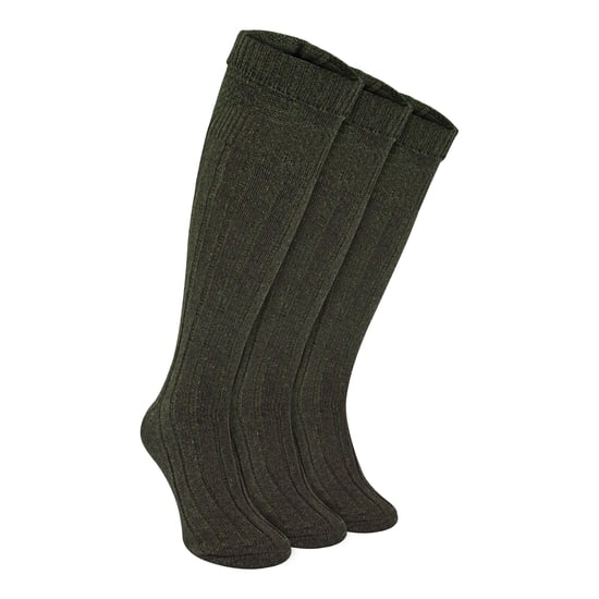 3-pack heren wollen kilt sokken | Knielang omgeslagen manchet warme lange sokken - Image 1