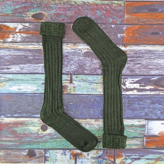 3-pack heren wollen kilt sokken | Knielang omgeslagen manchet warme lange sokken - Image 3