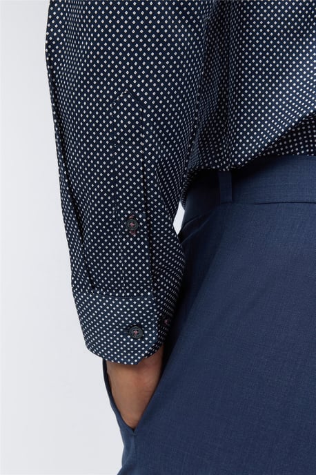 Long Sleeve Slim Fit Formal Shirt in Dark Blue - Image 4
