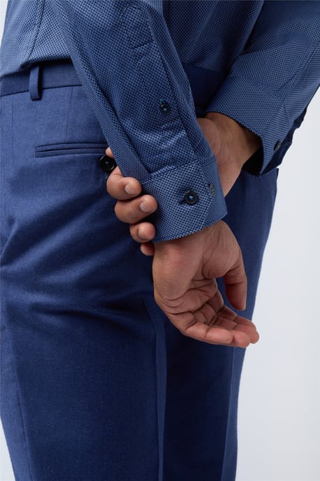 Long Sleeve Slim Fit Formal Shirt in Blue - Image 3