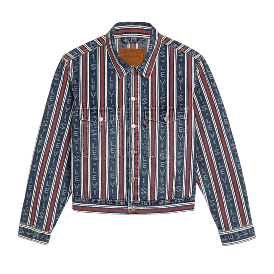 Levis Heren-truckerjack van denim met verticale strepen (Blauw) - Image 2