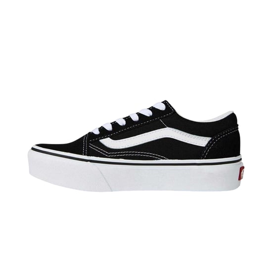 Vans Barn Old Skool Sidrems Plattformsskor (Svart/Vit) - Image 3