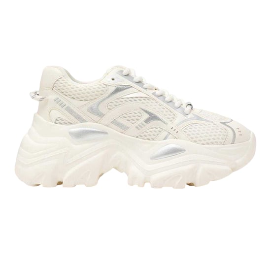 Steve Madden Raftus-sportschoenen met dikke zool voor dames (Wit/zilver) - Image 1