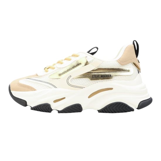 Steve Madden Womens/Ladies Possession-E Platform Trainers (White/Tan) - Image 2