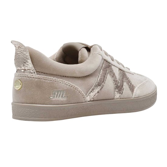 Steve Madden Womens/Ladies Metallic Suede Trainers (Mushroom) - Image 4