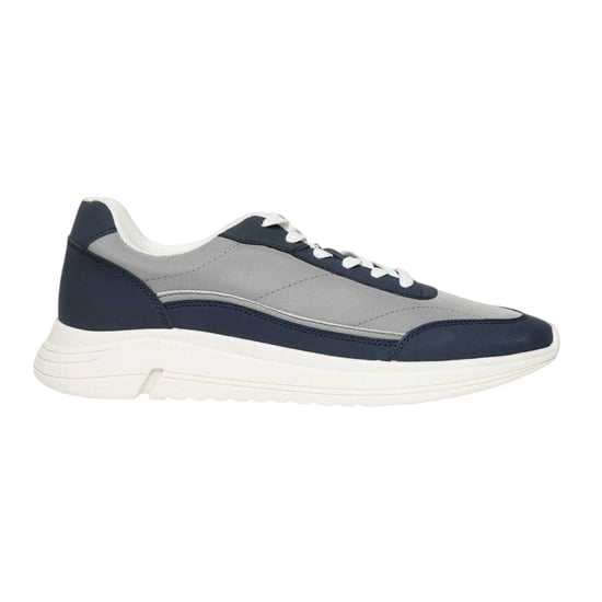 Threadbare Mens Ariba Textile Trainers (Navy) - Image 1