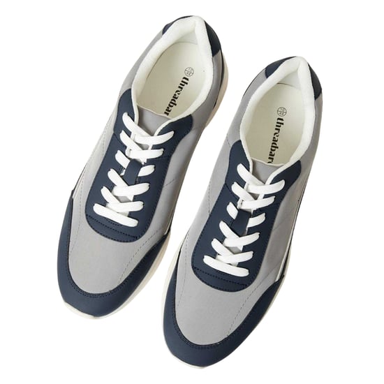Threadbare Mens Ariba Textile Trainers (Navy) - Image 3