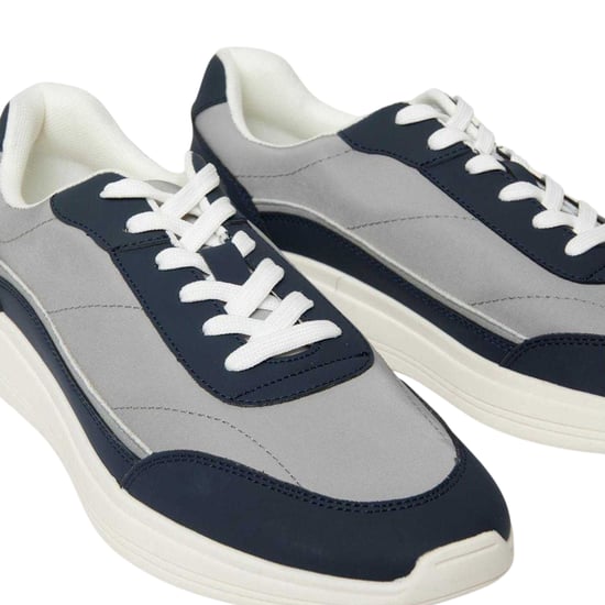 Threadbare Mens Ariba Textile Trainers (Navy) - Image 4