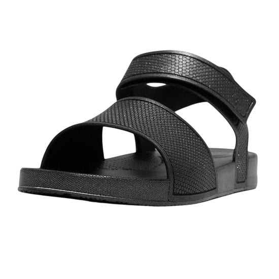 FitFlop Barn iQushion Shimmer iQushion Vattentäta Platta Sandaler (Svart) - Image 5