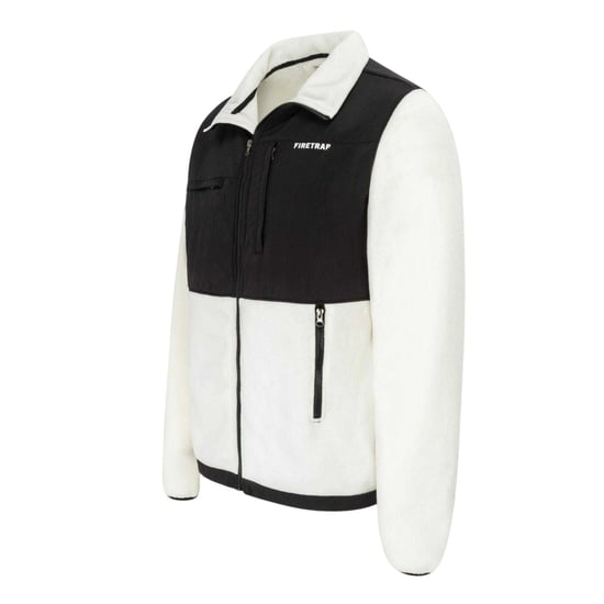 Firetrap Heren Kleurblok Fleece Jacket (Natuurlijk) - Image 3