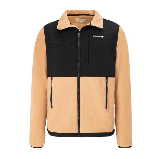 Firetrap Heren Kleurblok Fleece Jacket (Abrikoos) - Image 1