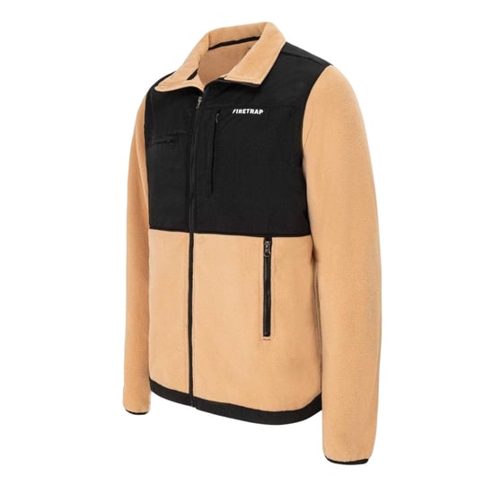 Firetrap Heren Kleurblok Fleece Jacket (Abrikoos) - Image 3