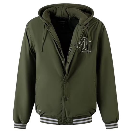Minoti Heren Afneembare Capuchon Baseball Bomberjack (Khaki) - Image 3