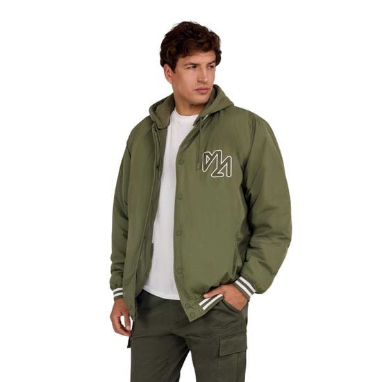 Minoti Heren Afneembare Capuchon Baseball Bomberjack (Khaki) - Image 4